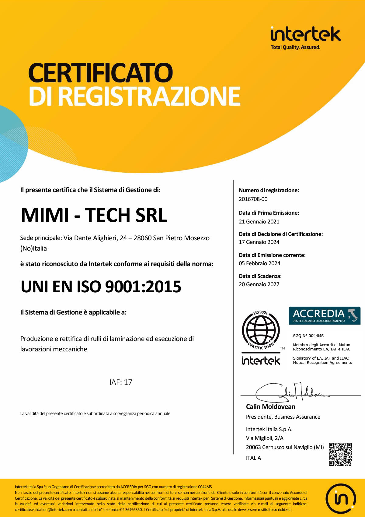 Mini Tech ISO 9001:2015